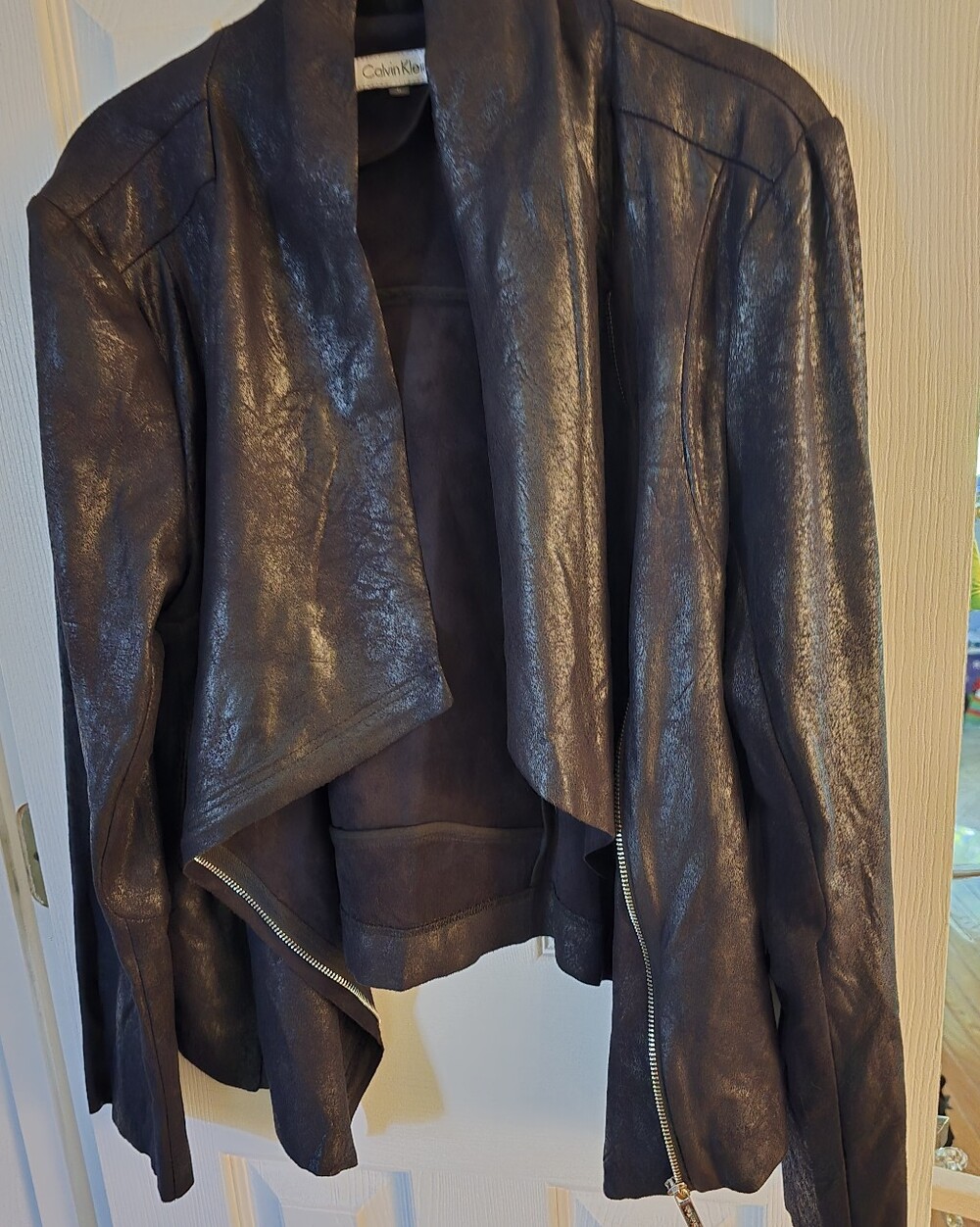Calvin Klein Faux Leather Jacket/cardigan